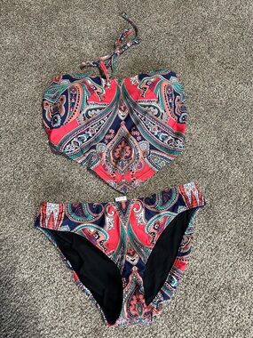 VENUS Red Paisley Halter Bikini Set